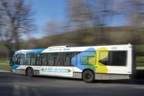 Le visuel des nouveaux bus de la STM rappelle la promesse de marque.