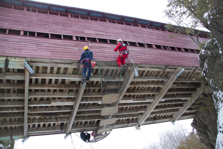 inspection par filet d'un pont couvert