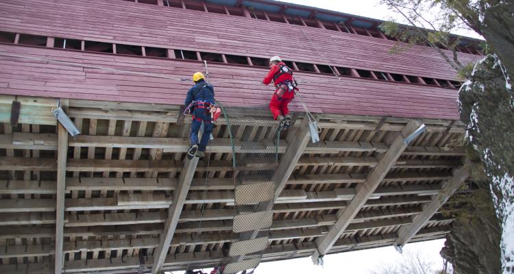 inspection par filet d'un pont couvert